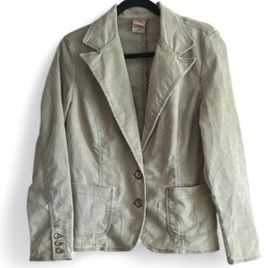 Vintage Faded Glory Stretch beige corduroy style blazer jacket size M